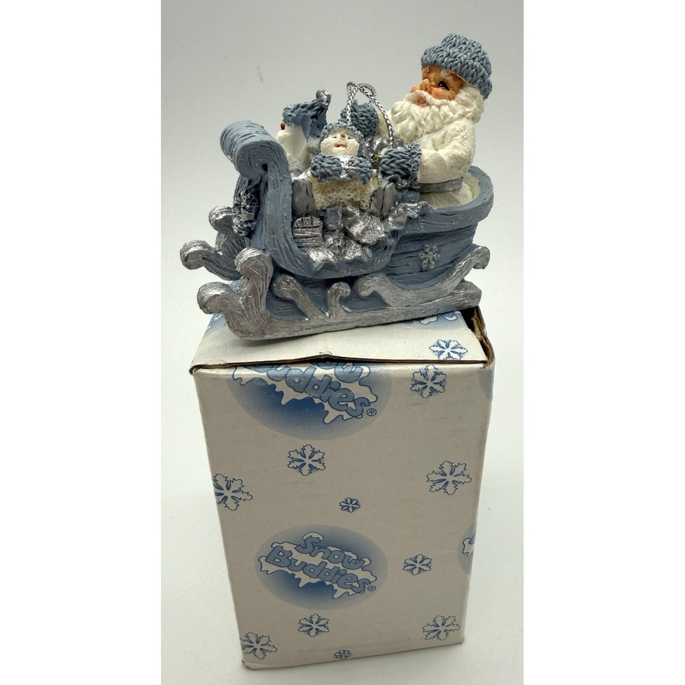 Snow Buddie - Santa In Sleigh 3" Ornament (94290) Vintage 1999